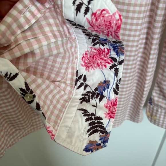Eton Luxury Long Sleeve Men’s Contemporary Dress Shirt Pink & Tan Checked 41/16 - Picture 5 of 10